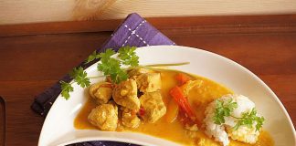 Poulet au curry et aux lentilles léger