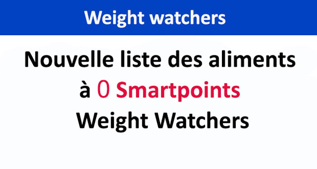 Nouvelle liste des aliments à 0 Smartpoints Weight Watchers