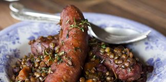 saucisses aux lentilles avec Thermomix