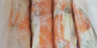 Rouleaux de printemps au saumon et Boursin WW