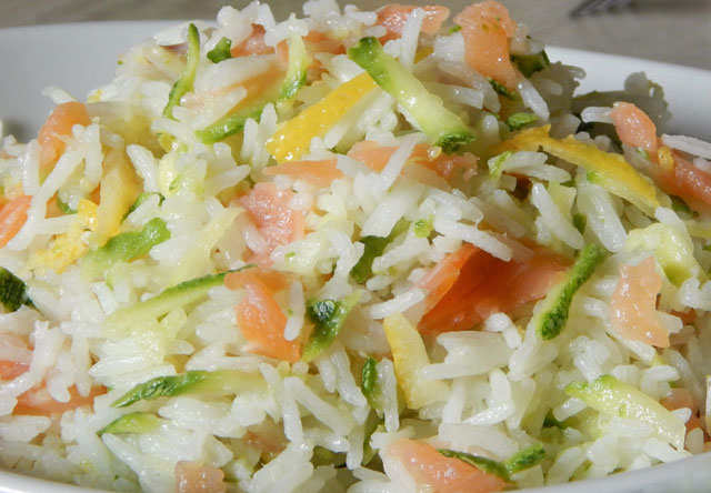 riz au saumon / courgettes et citron WW