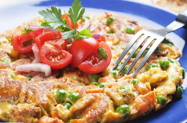omelette légère aux petits pois WW