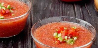 gaspacho léger de tomates et concombre