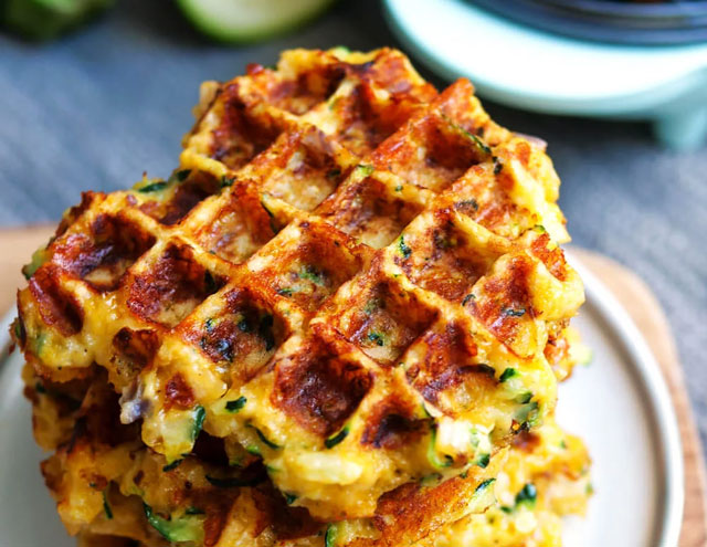 Gaufre de Courgettes et Cheddar ww