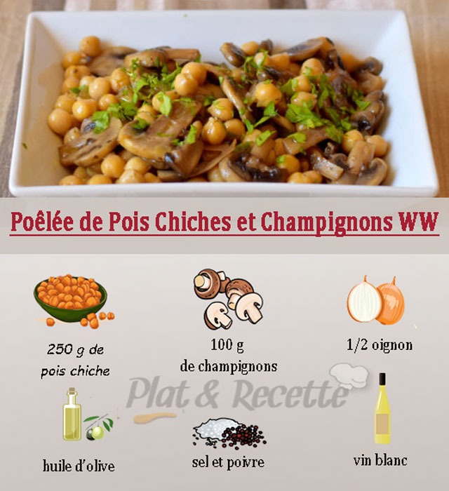 poêlée de pois chiches champignons