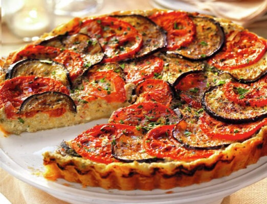 tarte légère aux aubergines et tomates