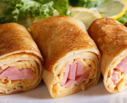 Crêpe jambon fromage