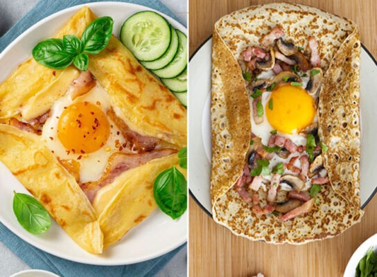 Galettes bretonnes : Jambon Fromage et Lardons Champignons