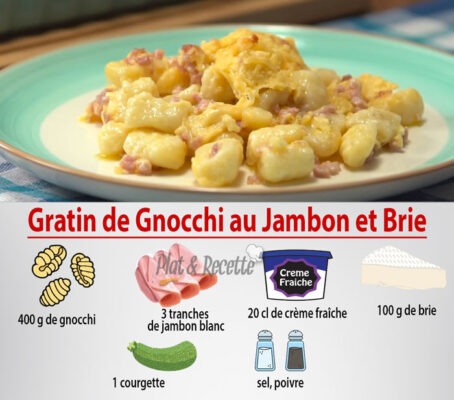 gratin de gnocchi au jambon et brie