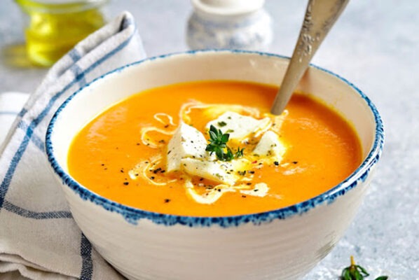 Velouté de carottes au fromage frais