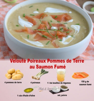 Velouté Poireaux Pommes de Terre au Saumon Fumé