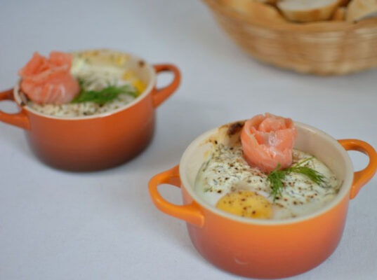 Oeufs Cocotte au Saumon Fumé