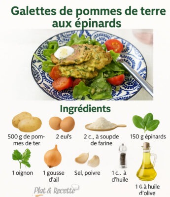 Galettes de pommes de terre aux épinards, un plat léger, riche en fibres et parfait pour un dîner équilibré
