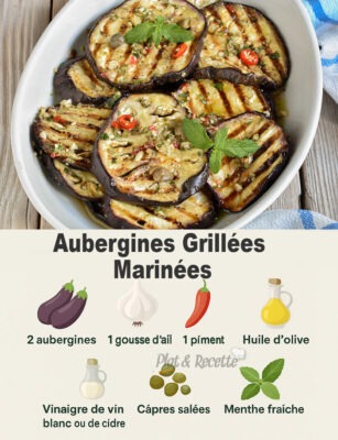 Aubergines grillées marinées