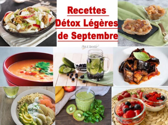 Recettes détox légères et savoureuses pour septembre : salades fraîches, smoothies verts, bowls vitaminés et desserts fruités faciles à préparer.