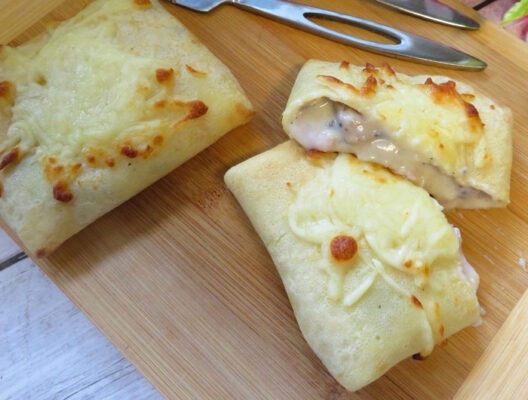 Crêpes au jambon et aux champignons
