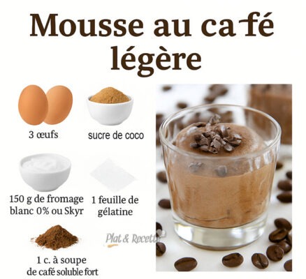 Mousse au café légère, une mousse légère et aérienne, sans excès de sucre, facile, gourmand et parfumé au café.