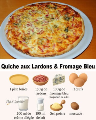 Quiche aux lardons & fromage bleu