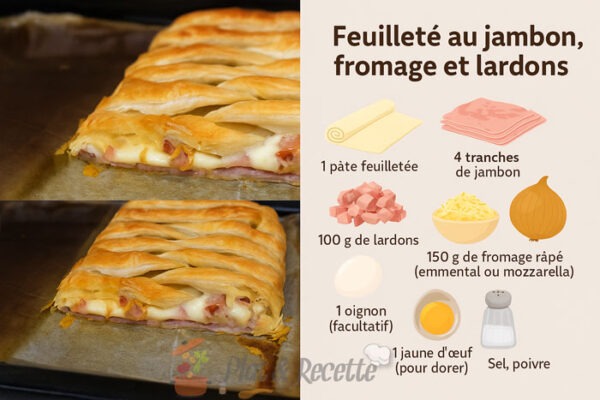 Feuilleté au Jambon Fromage et Lardons Feuilleté au Jambon Fromage et Lardons