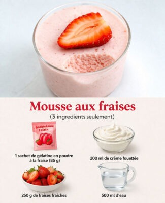 Mousse aux Fraises (3 Ingrédients) Mousse aux fraises légère