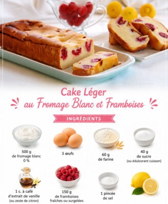 Cake Léger au Fromage Blanc et aux Framboise Cake Léger au Fromage Blanc et aux Framboise