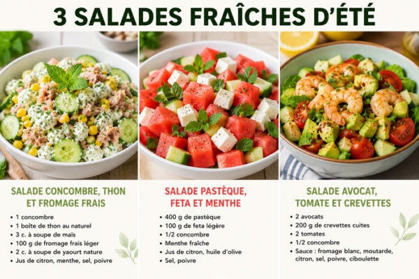 3 salades fraîches d’été