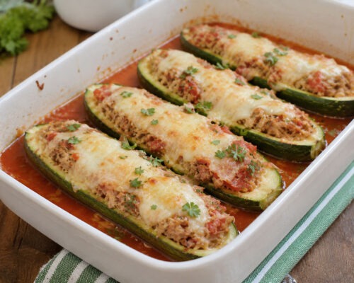 Courgettes farcies légères au thon et à la tomate Courgettes farcies légères au thon et à la tomate
