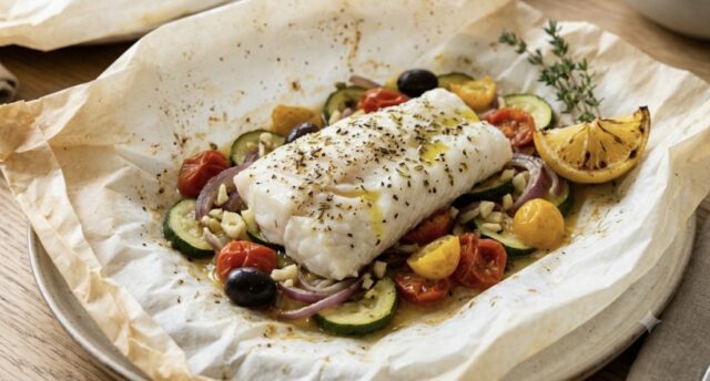 Papillotes de Cabillaud à la Provençale
