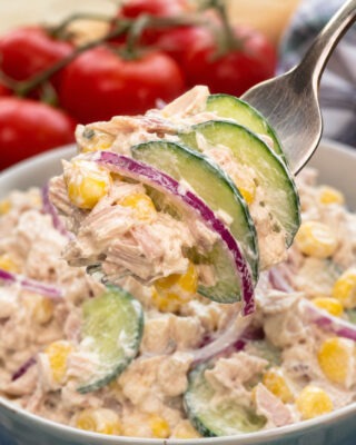 Salade fraîche concombre thon et fromage frais Salade fraîche concombre thon et fromage frais