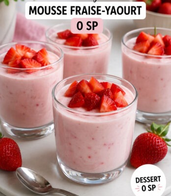 mousse légère aux fraises et au yaourt 0 %
