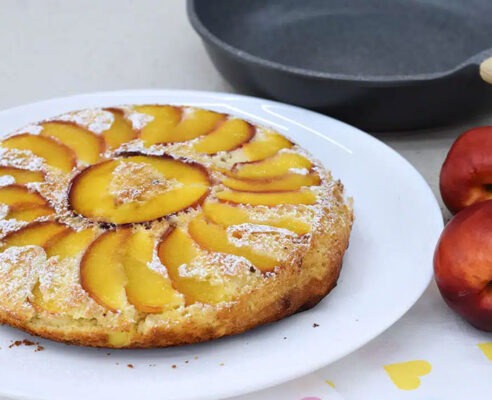 gâteau express aux nectarines à la poêle